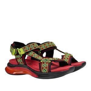 Gucci Run 10/ US 10.5 Touch Strap Sandals Square G Canvas Multicolor NIB $970